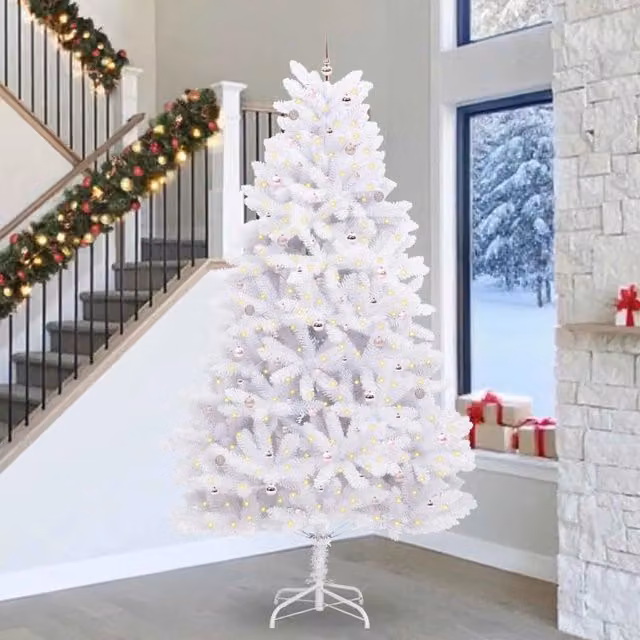 Albero di Natale Artificiale con Rami Pieghevoli Bianco 300 cm 3426632