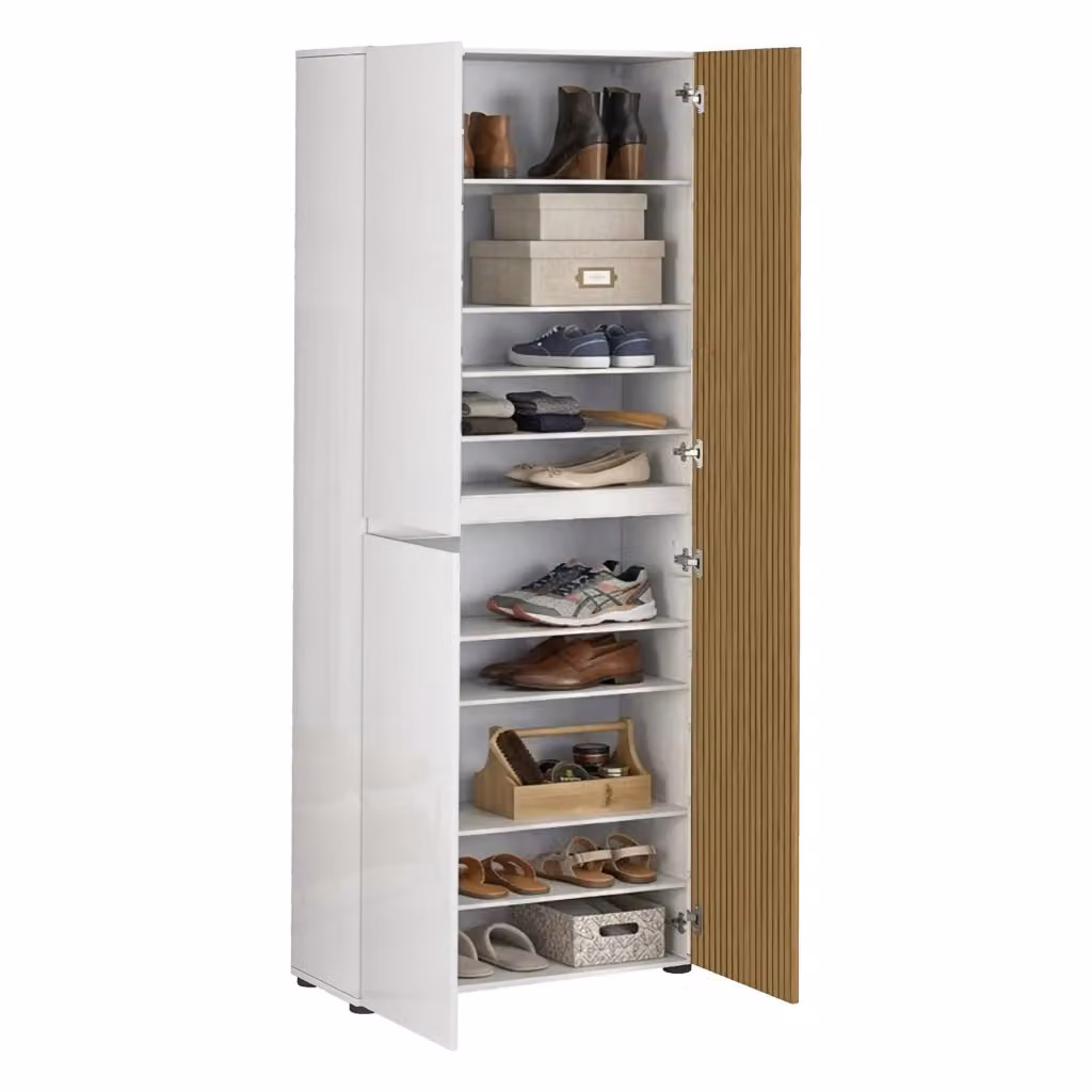 Armadio Multiuso Palasio DMORA Bianco Lucido con 10 Ripiani, L: 80 cm, H: 200 cm – 2