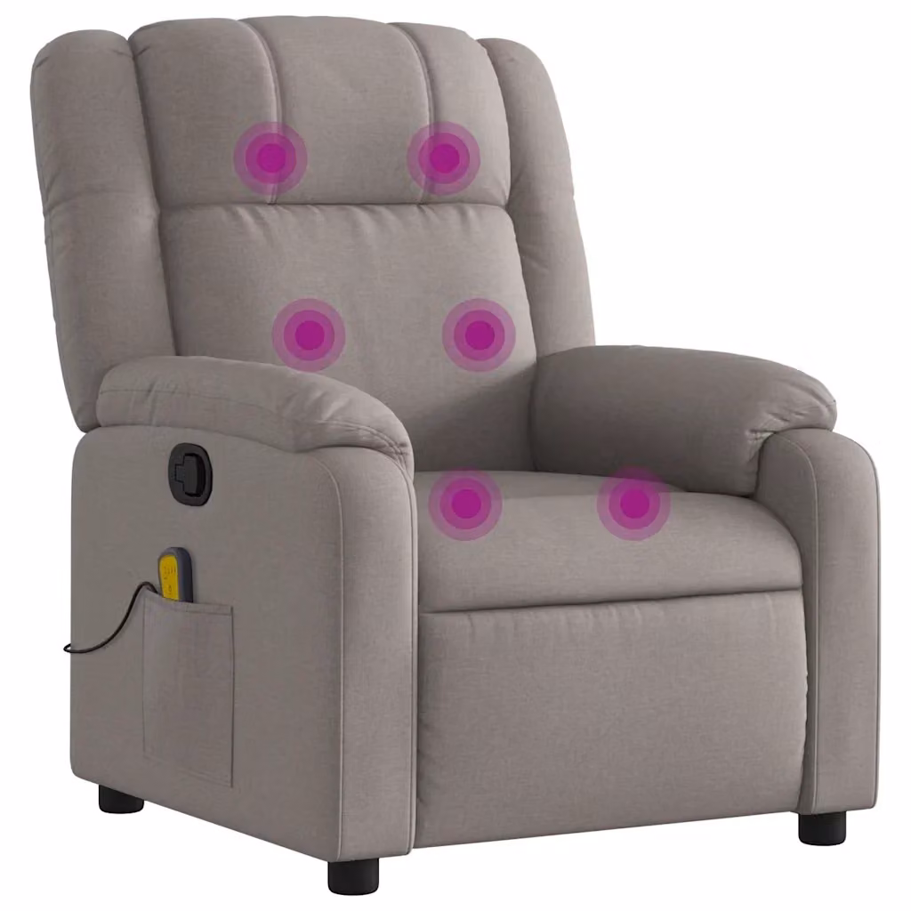 Poltrona Reclinabile Relax vidaXL in Tessuto Beige e Grigio con Braccioli e Regolazione Manuale – 2