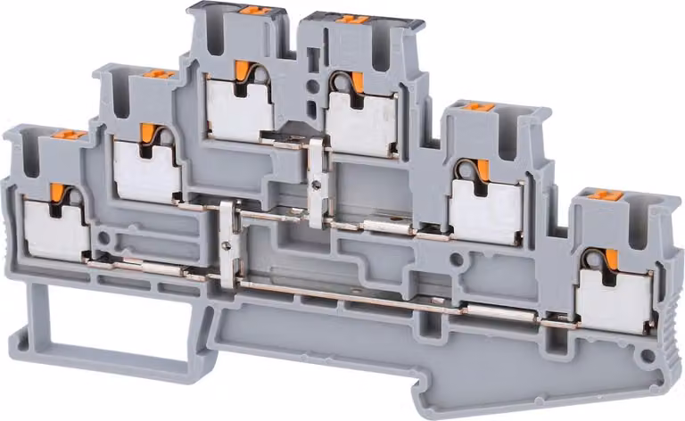 Morsetto a più livelli PT 2,5-3PV di Phoenix Contact, con connettore di potenziale, tecnologia di connessione Push-In, tensione nominale 500V, corrente di spunto