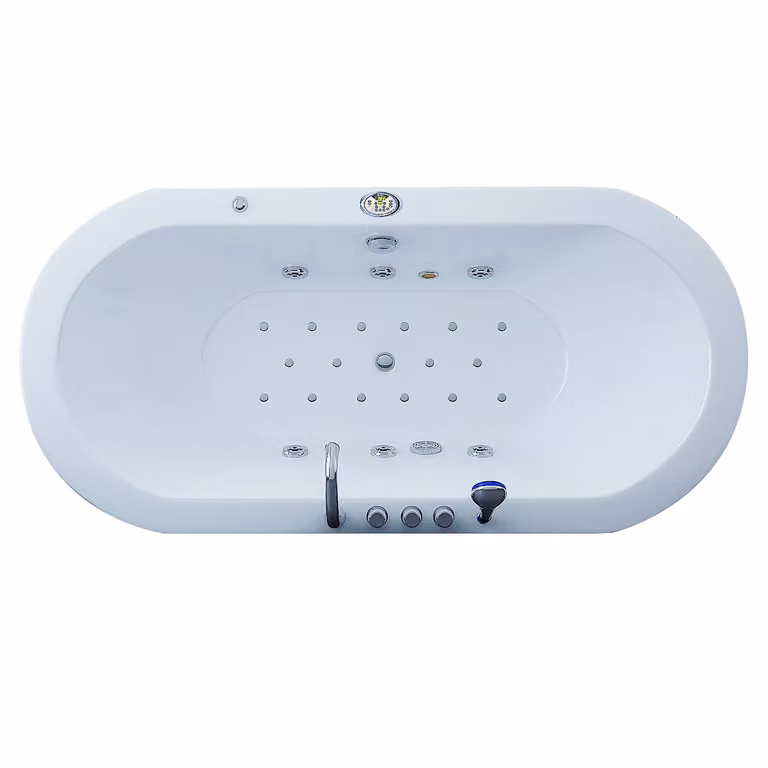 Vasca idromassaggio ovale Villa Sofia bianca, vasca idromassaggio, vasca da bagno idromassaggio, 1,94 x 0,9 m