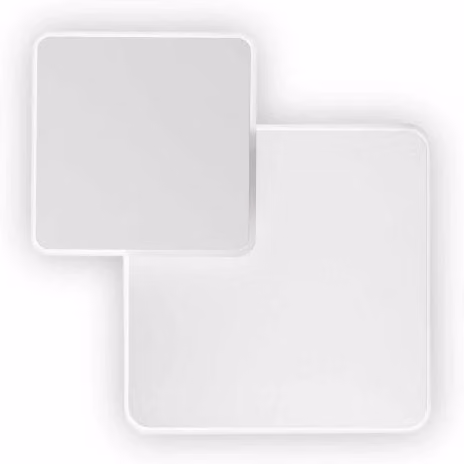 Lampada Da Parete Ideal-Lux Pouche Ap Square Bianca con LED Up and Down