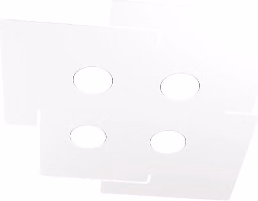 Plafoniera a LED Top Light ECHO in metallo bianco, design moderno rettangolare con 4 attacchi GX53