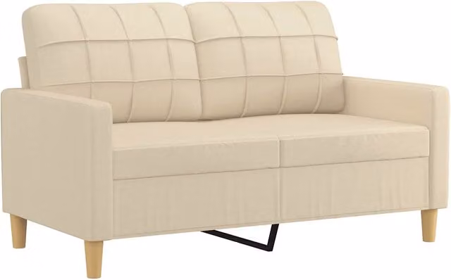 Divano | Divano da soggiorno | Sofa a 2 Posti Crema 120 cm in Tessuto