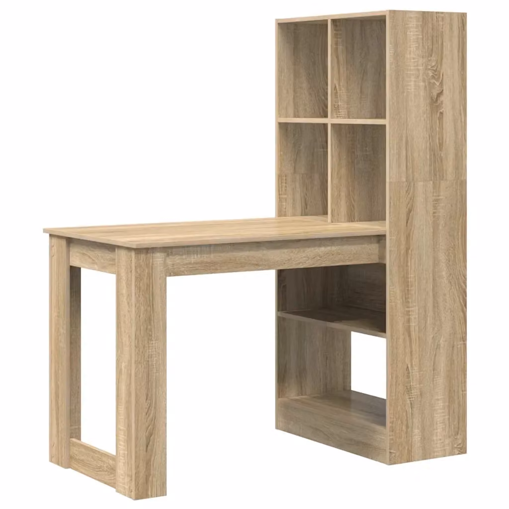 Scrivania moderna vidaXL in legno color rovere e beige L/P/H: 122 x 67 x 145 cm – 2