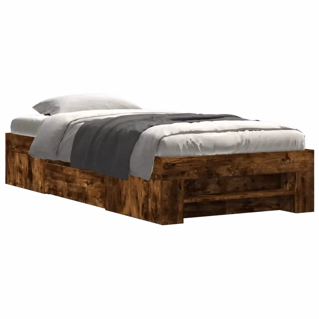 Giroletto senza materasso vidaXL in legno color rovere fumo L: 193 cm, P: 78 cm, H: 33 cm – 2