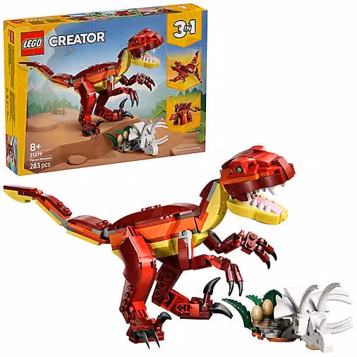LEGO Creator 3 in 1 Feroce dinosauro rosso, 283 pezzi – 2
