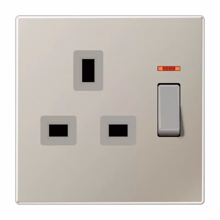 Jung ES3171KO Presa con interruttore 13 A 250 V ~ Acciaio inossidabile