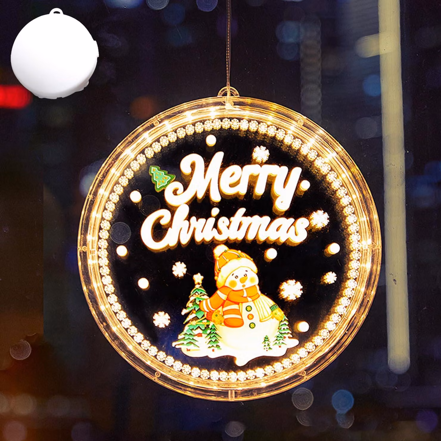 Lampada a LED per finestre, modello "Babbo Natale", 22 cm, alimentata a batteria, luce bianco caldo
