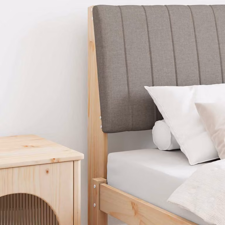 Testiera imbottita Talpa vidaXL in pino massello, disponibile in beige o grigio, larghezza: 75 cm