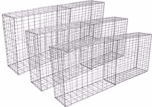 6 Gabbioni per Sassi da Giardino e da Esterno 100cm x 95cm x 30cm in Acciaio