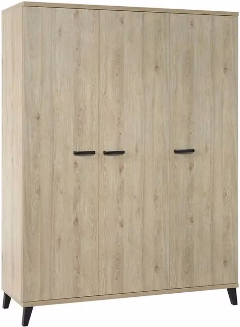 Armadio bambino 3 porte DANAÉ – Rovere chiaro – Ampio spazio di conservazione dal design naturale
