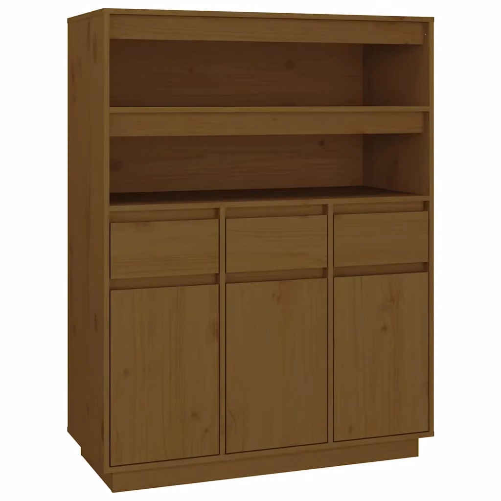 Credenza in legno massello di pino stile rustico marrone vidaXL L: 89 cm, P: 40 cm, H: 116,5 cm – 2