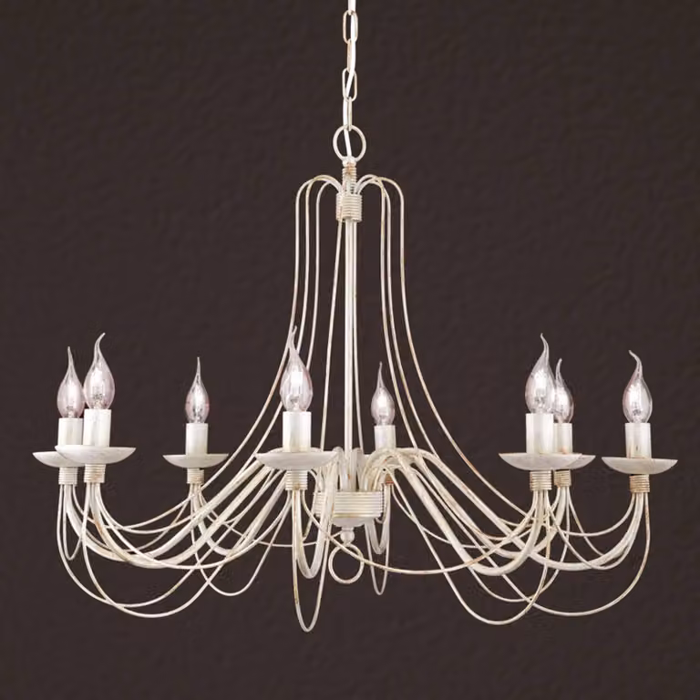 ORION Lampadario a soffitto Antonina, dimmerabile, Crema / Ambra, Soggiorno / Sala da pranzo, Metallo, Campagna / Rustiche, Lampadario