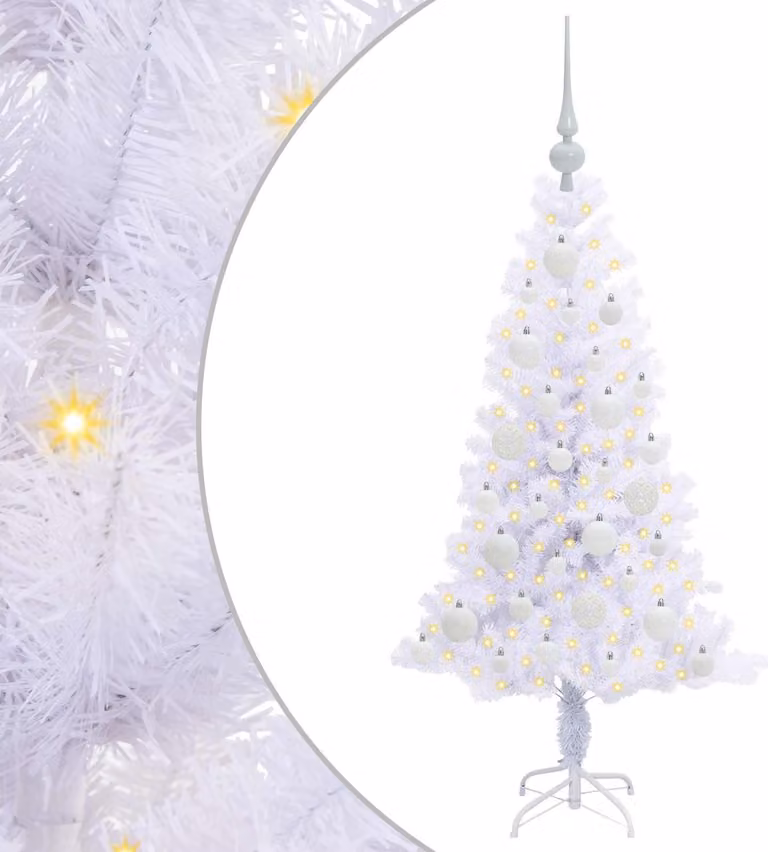 Albero di Natale artificiale Bianco 120 cm PVC e Acciaio