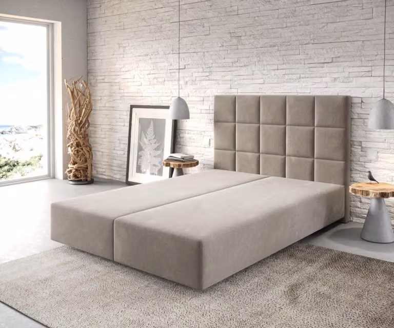 DELIFE Struttura boxspring Dream-Fine 140x200 cm microfibra Beige