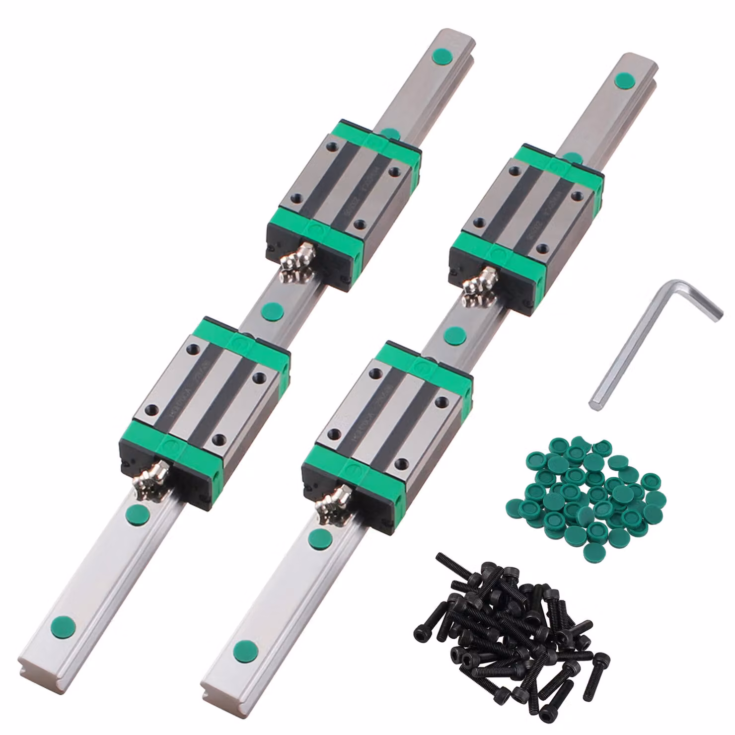 Kit di guida lineare CNC di precisione e sistema di trasmissione a vite a ricircolo di sfere, realizzato con materiali di alta qualità, disponibile in diverse lunghezze (400/700/1000 mm), modello 2HGR20, lunghezza 400 mm