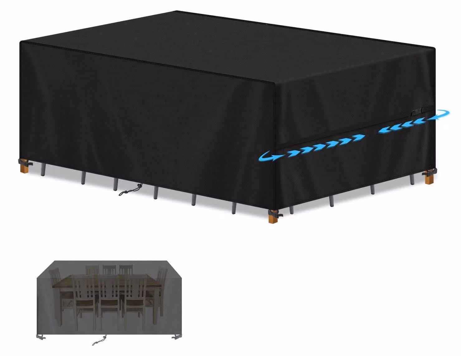 Copertura per mobili da giardino, dimensioni 220x90x80 cm, impermeabile, anti-UV, realizzata in tessuto Oxford 420D, custodia protettiva
