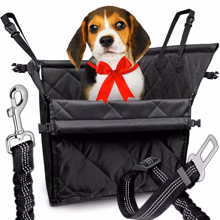 Omgoods - Seggiolino auto per cani, extra robusto - Cinghie di fissaggio - Tessuto impermeabile - Pratica borsa - 60 x 50 x 53 cm - Sicuro e confortevole - Seggiolino per cani