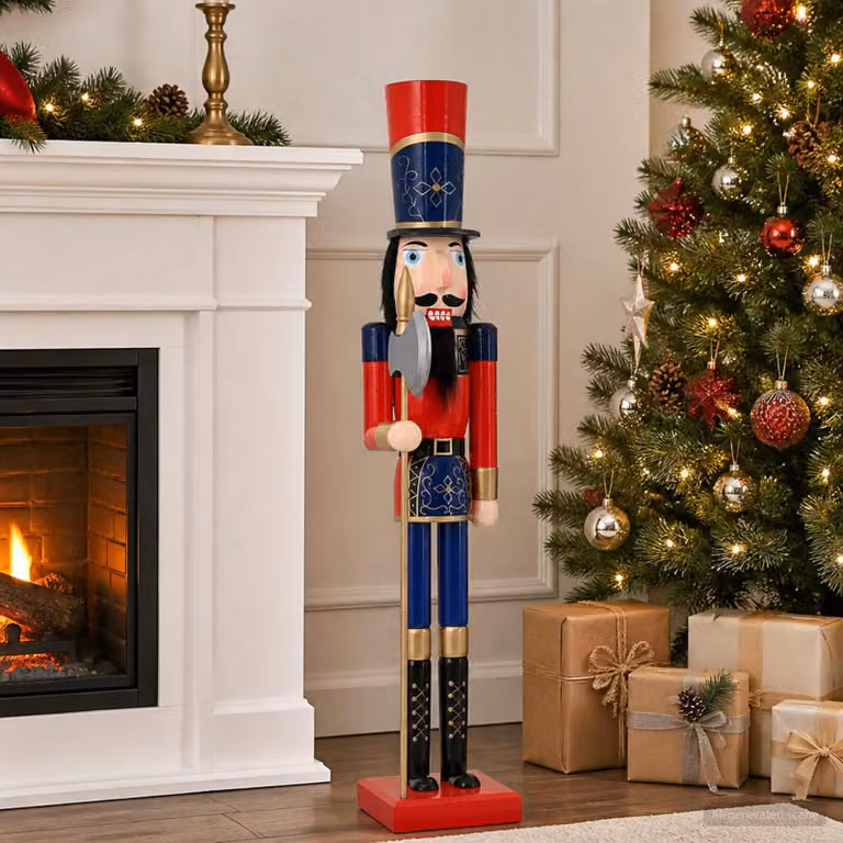 vidaXL Schiaccianoci di Natale TURKU Rosso e nero 91 cm
