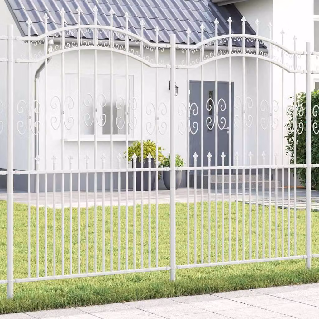 Maison Exclusive - Recinzione per giardino KAMPEN, 240 x 228 cm, acciaio verniciato a polvere, colore bianco