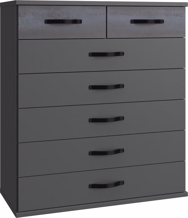 Cassettiera Duo2 91x40x106cm grafite stampa digitale look acciaio