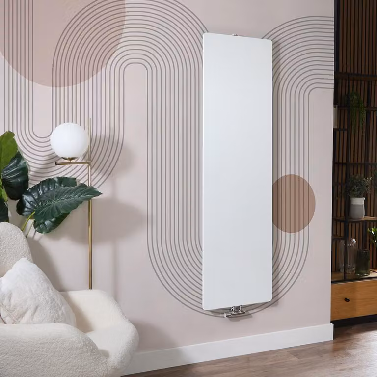 Radiatore Verticale Bianco 1800x500mm Pannello Singolo Attacco Centrale Revive