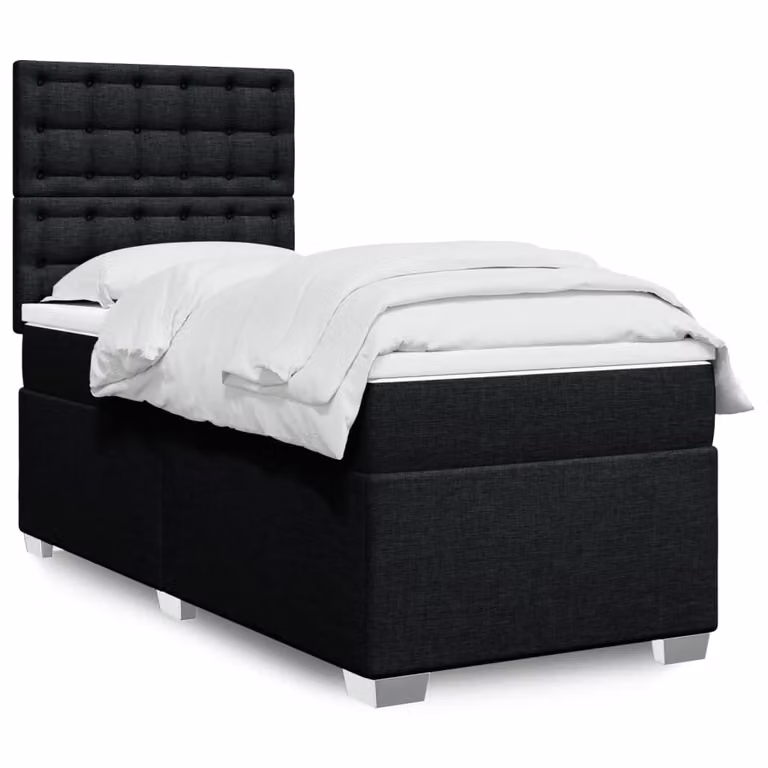 Maison Exclusive - Giroletto a Molle con Materasso Nero 90x200 cm in Tessuto