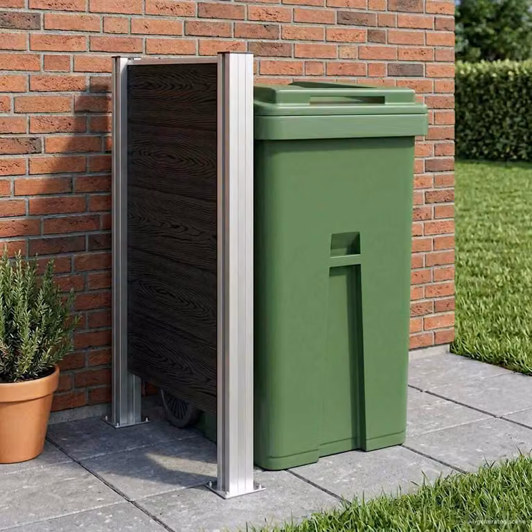 Recinzione contenitore per rifiuti vidaXL in grigio, L: 85 cm, P: 12 cm, H: 115 cm