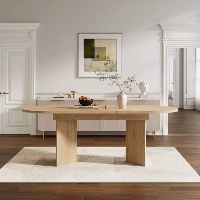 Tavolo da Pranzo Allungabile con Bordi Arrotondati ¨C MINIMAL ¨C Rovere, 120/160x80 cm, 4-6 Persone