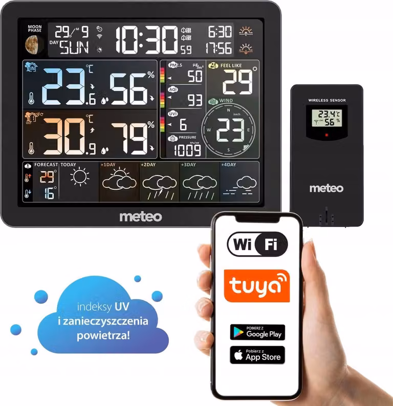 Stazione meteorologica WIFI + misuratore di inquinamento atmosferico