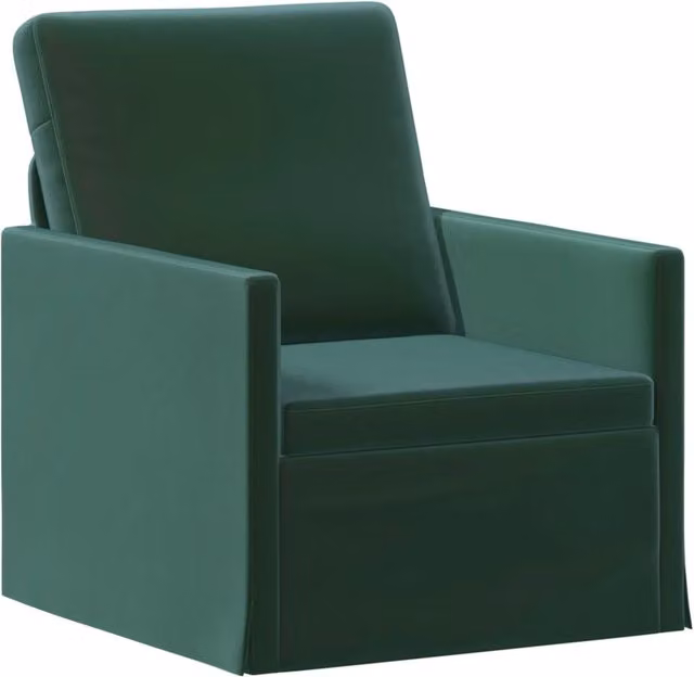 Divano Singolo Moderno vidaXL in Velluto Verde con Braccioli e Struttura in Metallo L/P/H: 70 x 81 x 82 cm