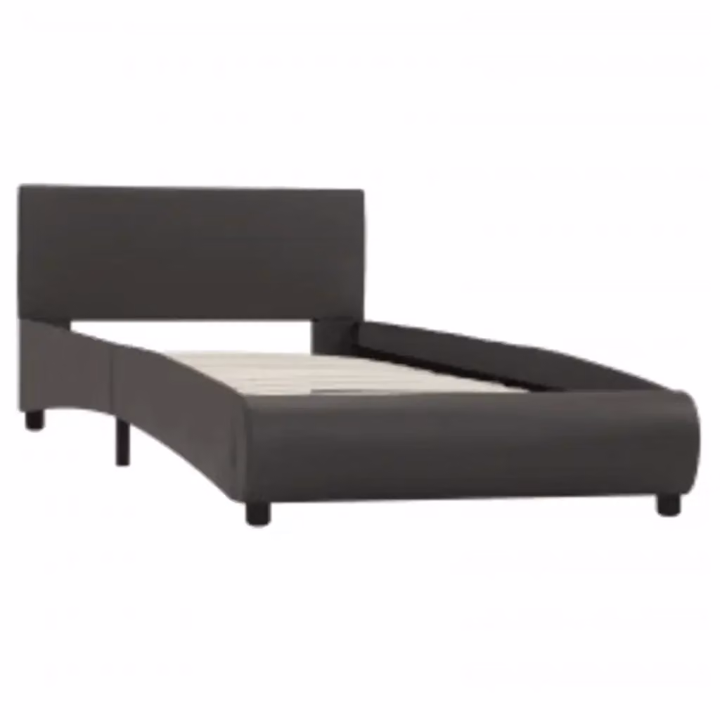 Letto giroletto vidaXL in similpelle grigia con illuminazione LED sottostante e porta USB, L/P: 100 x 200 cm – 2