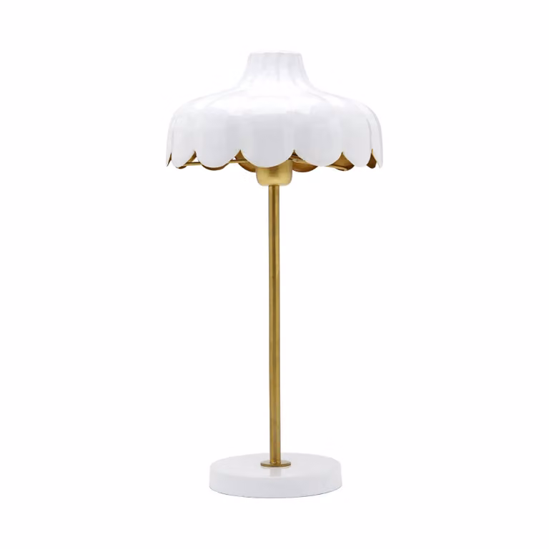PR Home Lampada da tavolo Wells, Bianco / Opale, Soggiorno / Sala da pranzo, Metallo, Lampada da tavolo