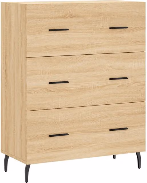 Credenza Buffet in Legno Multistrato Rovere Sonoma, L: 69,5 cm, P: 34 cm, H: 90 cm – 1