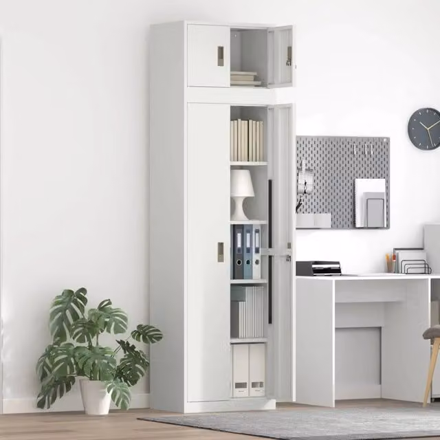 Armadio 2 pz Bianco 60 x 40 x 220 cm Acciaio Bloccabile 3438710