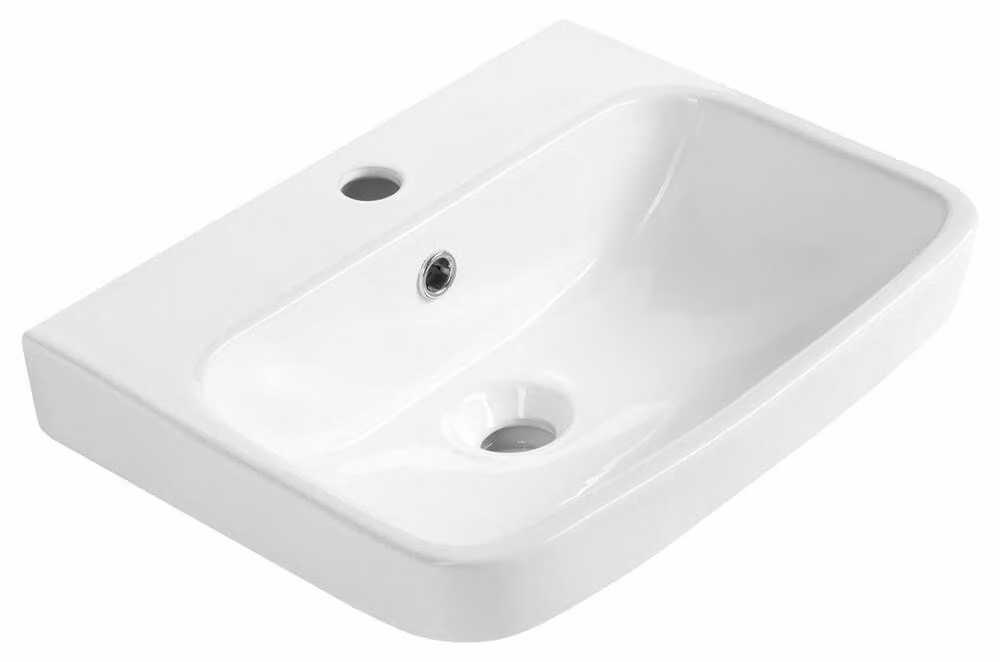 Lavabo in Vetroceramica VIBRANT 46x33 cm, bianco
