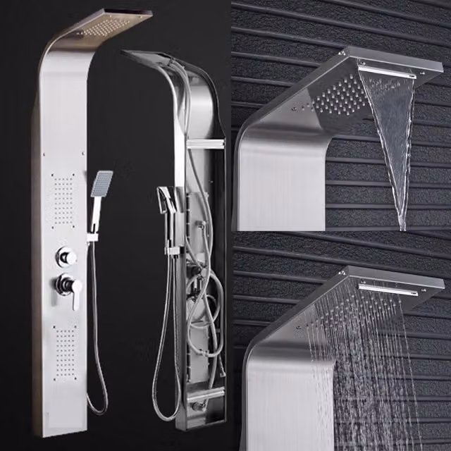 Trade Shop - Pannello Doccia Colonna Cascata Pioggia Ugelli Idromassaggio Soffione Doccetta -