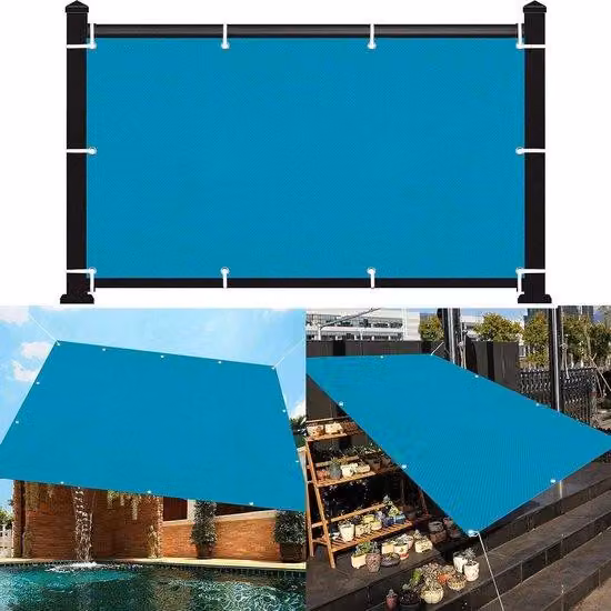 Ombrellone da terrazza rettangolare - Schermatura ombreggiante - Protegge dal sole - Materiale HDPE traspirante - 1,5 x 9 m - Blu