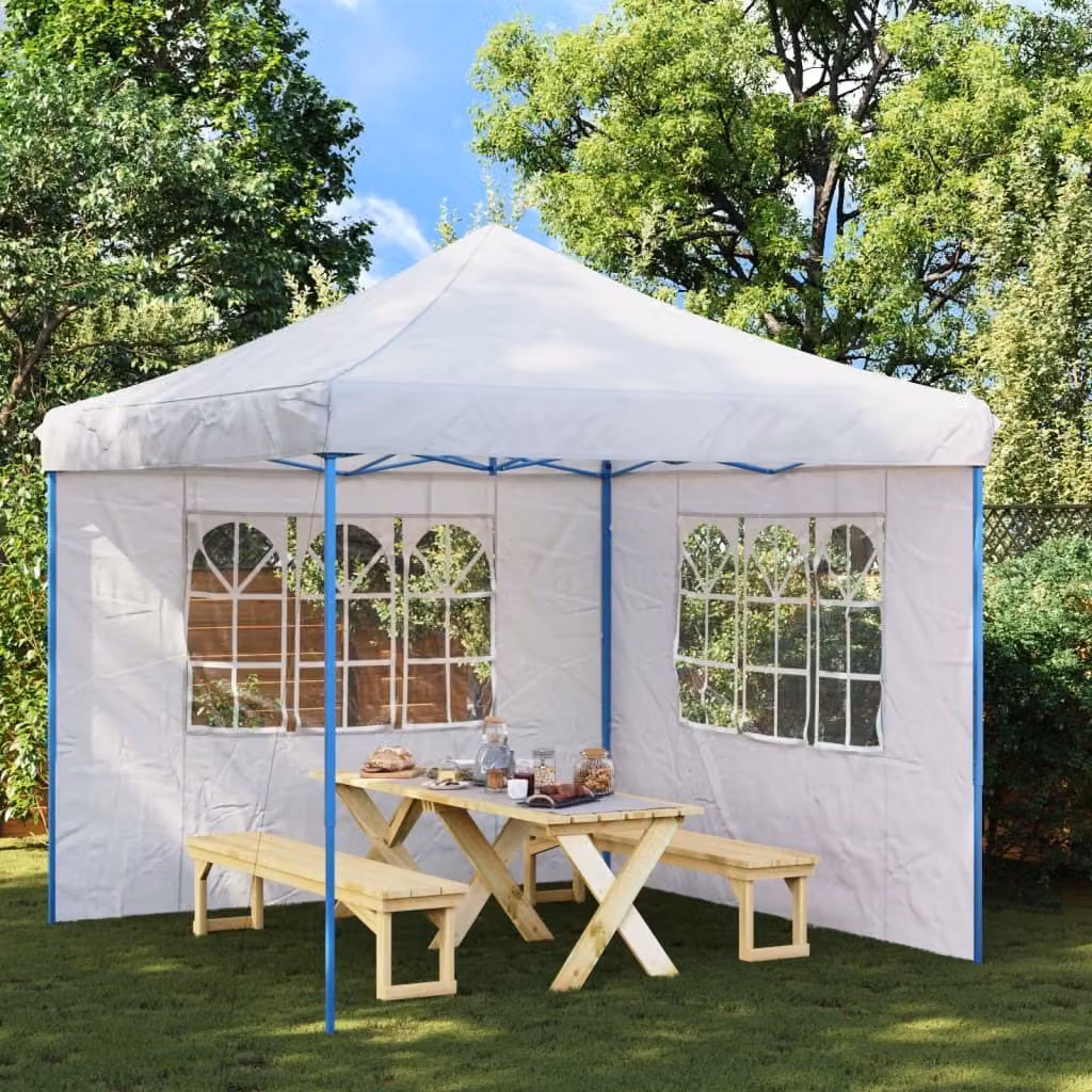 Maison Exclusive - 2 pannelli laterali per tenda da festa, con finestra, in polietilene bianco