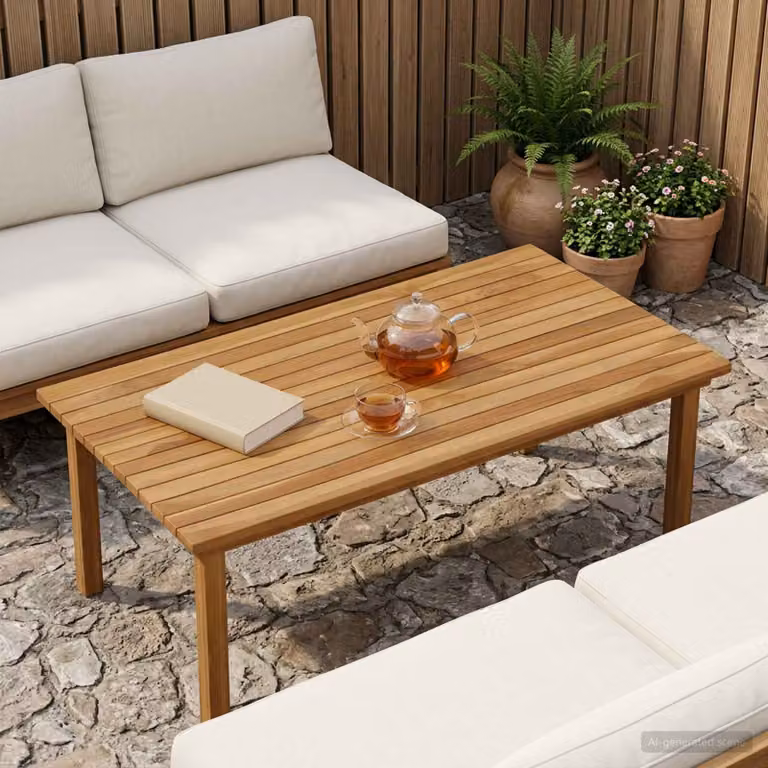 Piano del tavolo rettangolare vidaXL in legno di teak marrone L: 100 cm, P: 50 cm, H: 3,5 cm