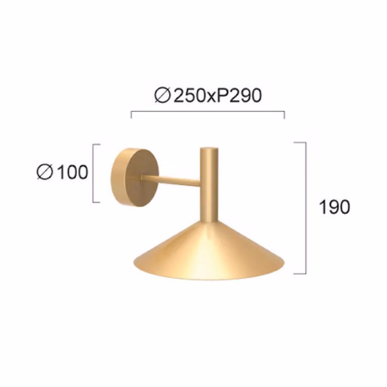 Viokef Applique da parete a LED Marsi, Ottone / Oro, Soggiorno / Sala da pranzo, Metallo, Applique a LED