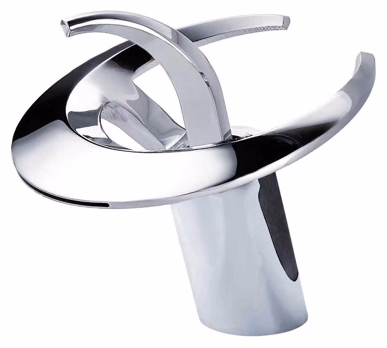 Rubinetto a cascata cromato, monocomando, monoblocco, miscelatore per bagno