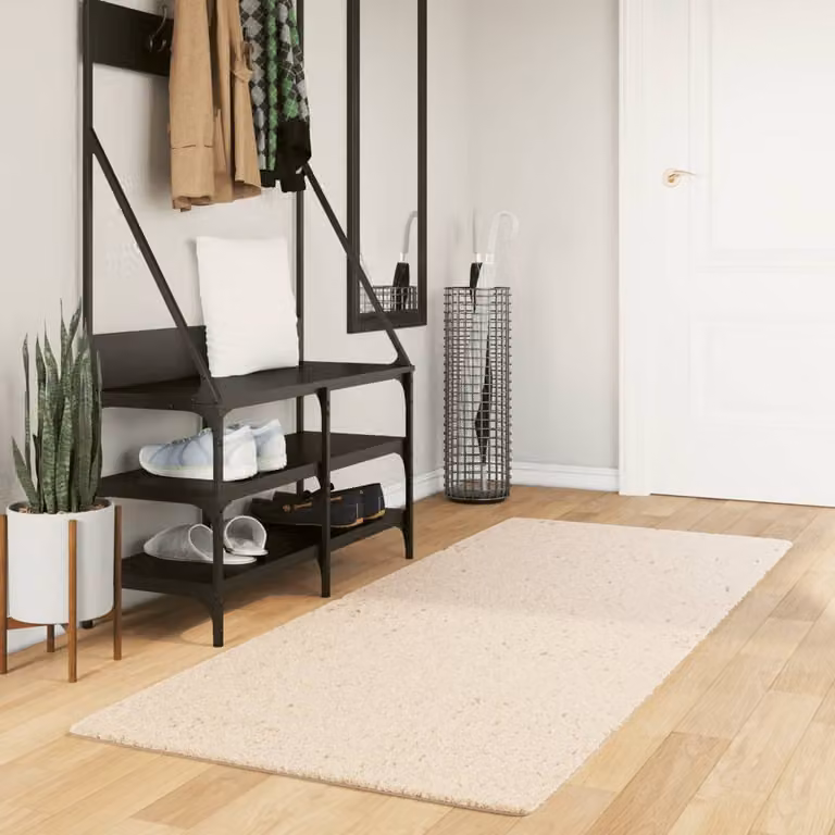 vidaXL Tappeto a Pelo Corto HUARTE Beige, Lavabile e Antiscivolo, L 80 x P 200 cm