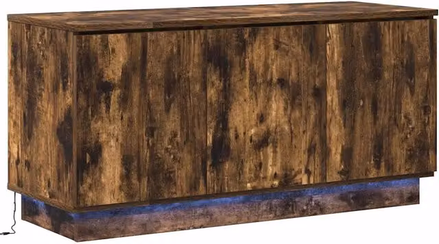 Porta TV rettangolare moderno pratico spazio di archiviazione 100 x 38 x 49 cm in legno multistrato rovere fumo 02_0052204