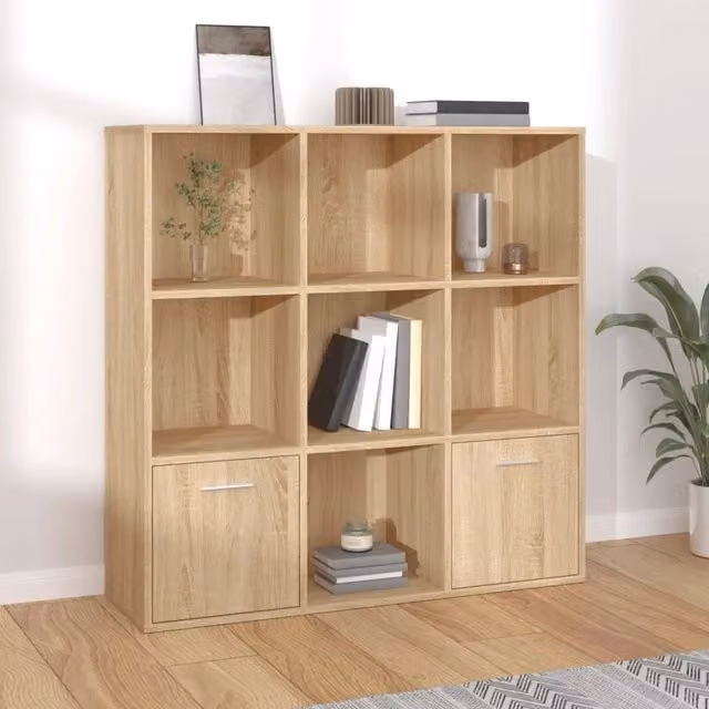 Libreria-Scaffale per Libri-Mobile di Stoccaggio Rovere Sonoma 98x30x98 cm in Legno Multistrato