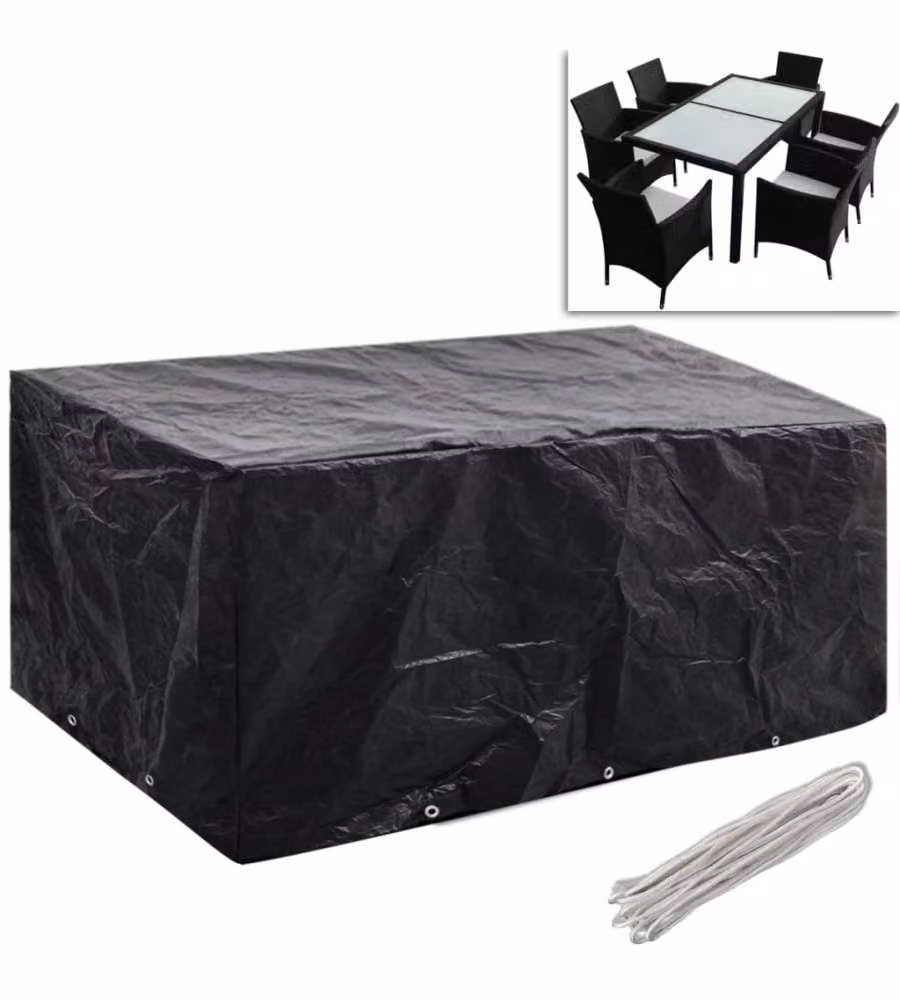 Coperture Arredi Giardino 2pz Polyrattan 10 Occhielli 240x140cm