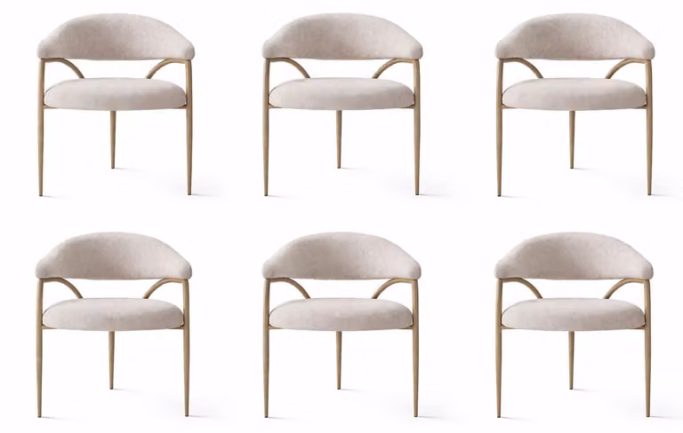 Set di sedie beige, sedia imbottita, sedia da pranzo, sedie per la sala da pranzo