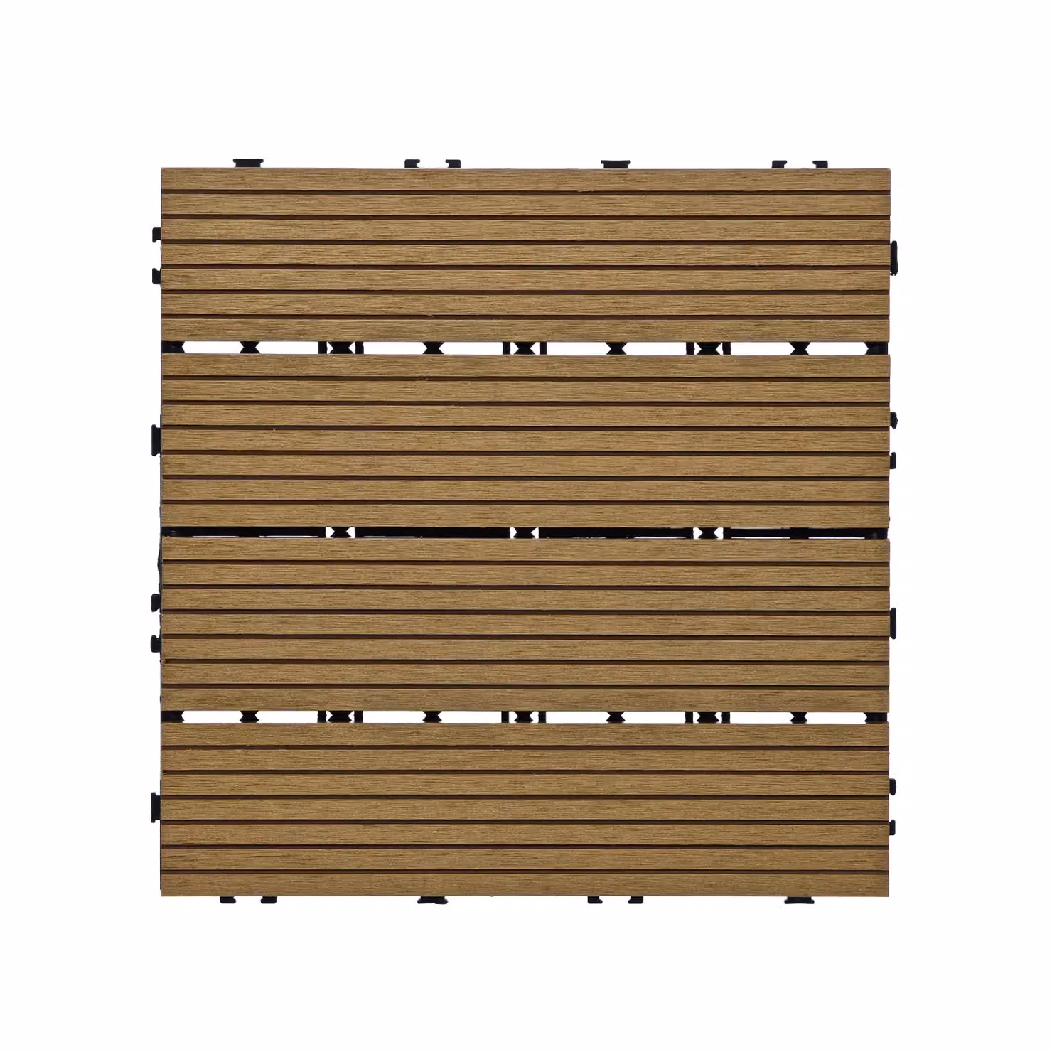 Set di 6 mattonelle da esterno a incastro in WPC Vestiamo Casa Giardino, colore marrone, 29x29 cm – 1