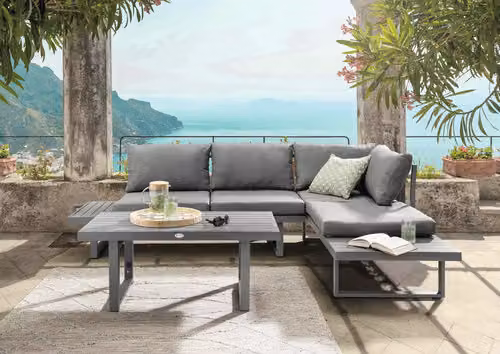 Gruppo lounge Destiny SEA POINT, tavolo 110x58cm, disposizione versatile